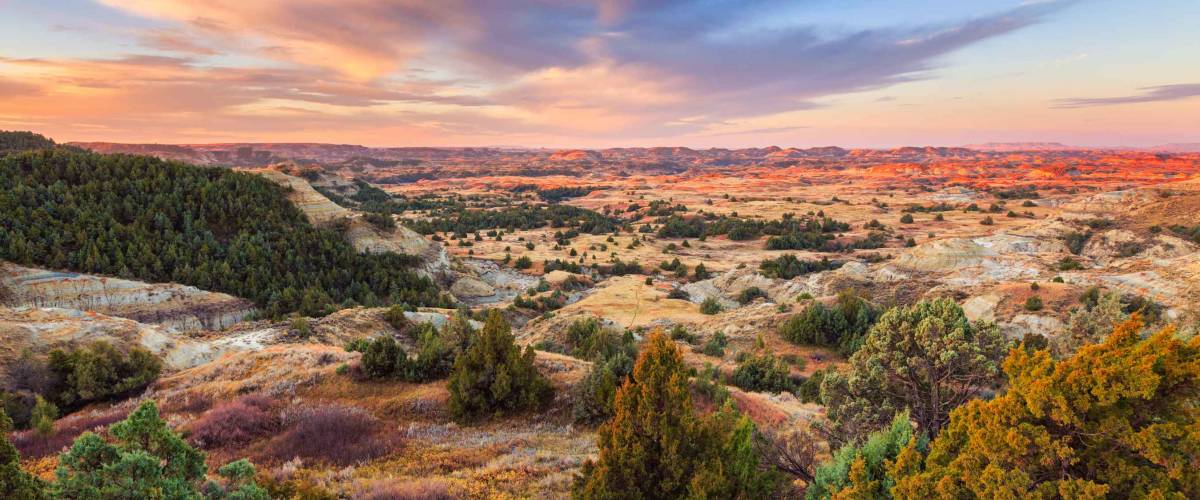 Sunrise over Theodore Roosevelt National Park, North Dakota