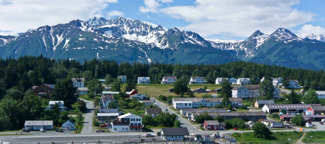 Beautiful view of Haines city near Glacier Bay, Alaska, USA