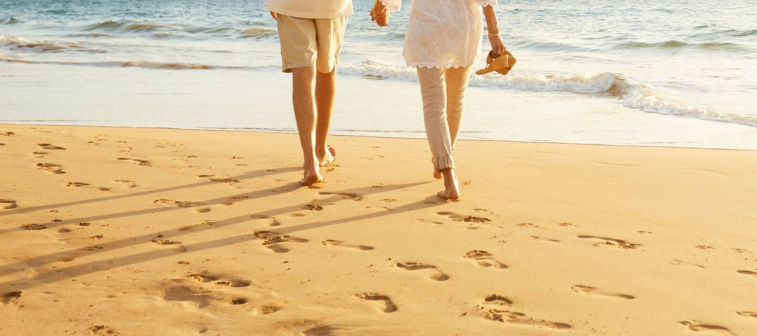 Middle Aged Couple on the Beach