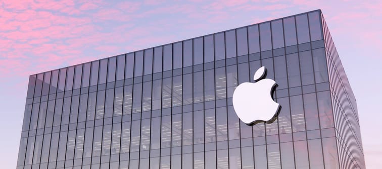 Apple logo on a building