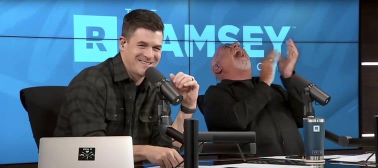 Dave Ramsey bursts into laughter during a call with a listener who went by the name "John."