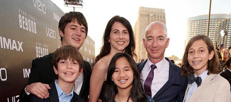 CEO of Amazon.com Jeff Bezos and family attend a movie premiere in San Diego in 2016.