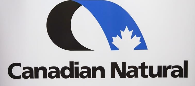The Canadian Natural Resources logo is shown at the company's annual meeting in Calgary, Thursday, May 4, 2017. 