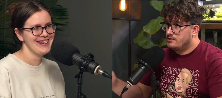 a screengrab of Caleb Hammer and guest on an episode of Financial Audit