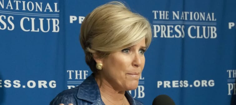 Financial adviser, author, and TV personality Suze Orman speaks at a press conference at the National Press Club, January 12, 2012, in Washington, DC