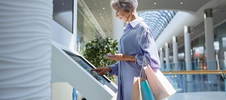 Senior woman shopping.