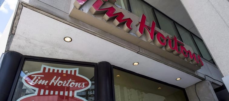 A Tim Hortons coffee shop is shown in downtown Toronto on Wednesday, June 29, 2016. 