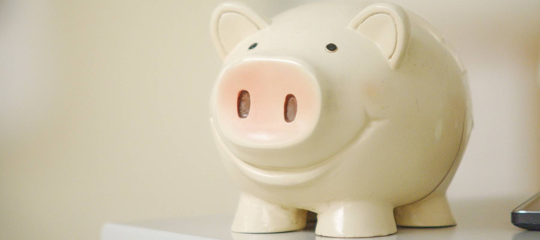 White piggy bank