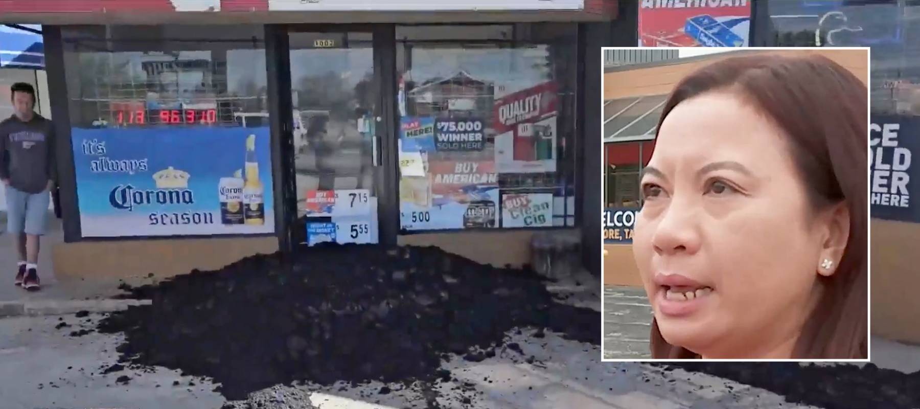 A Moore gas station owner says a rogue paving crew from Done Right Paving dumped asphalt without consent, then demanded $12,000.