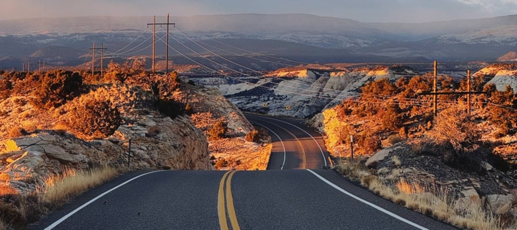 Winding road in the desert.