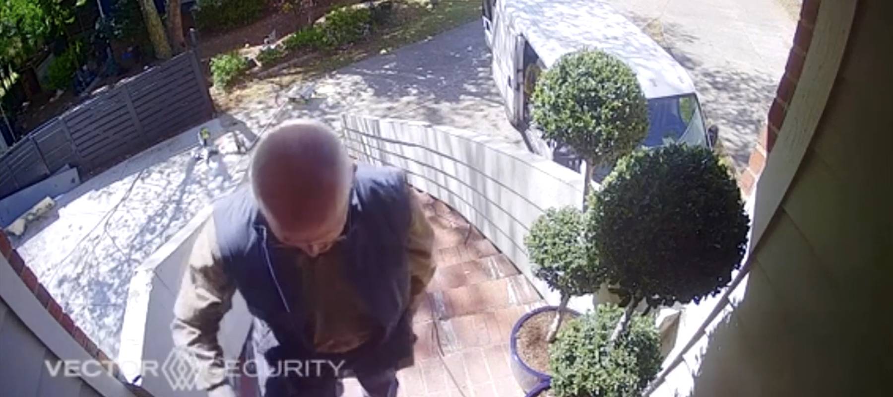 Security cameras captured a man approaching a Christina Broadway's home..