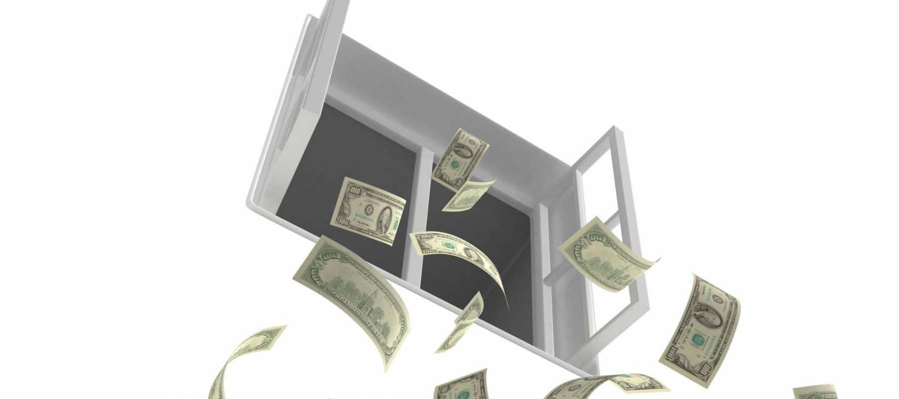 Falling money out window