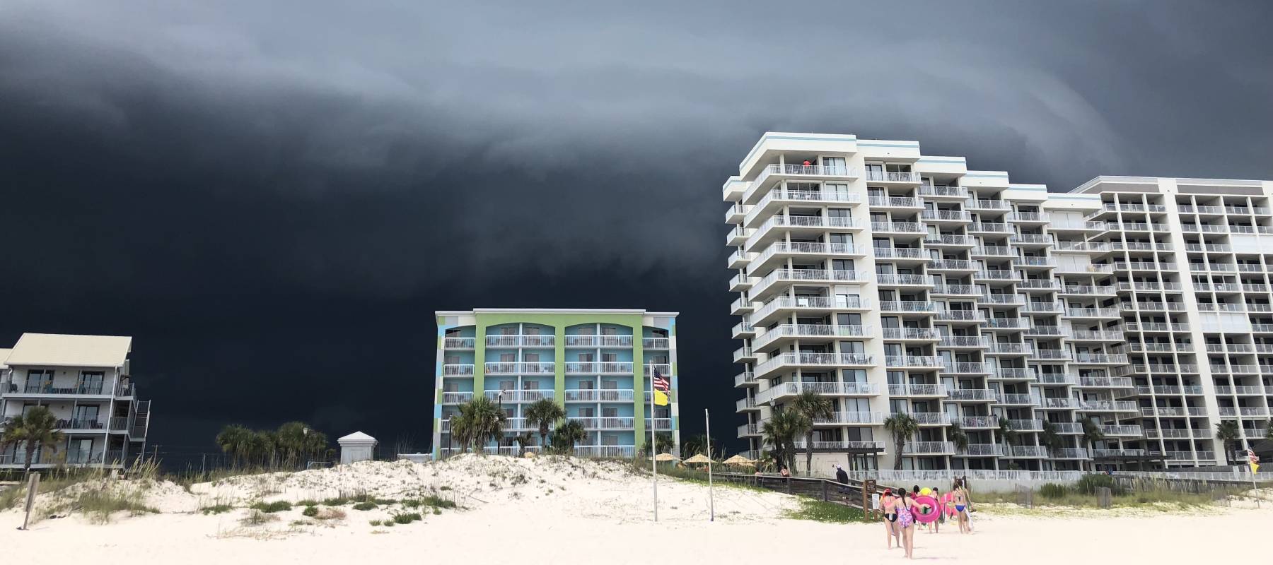 Grey sky rolling into Florida beach