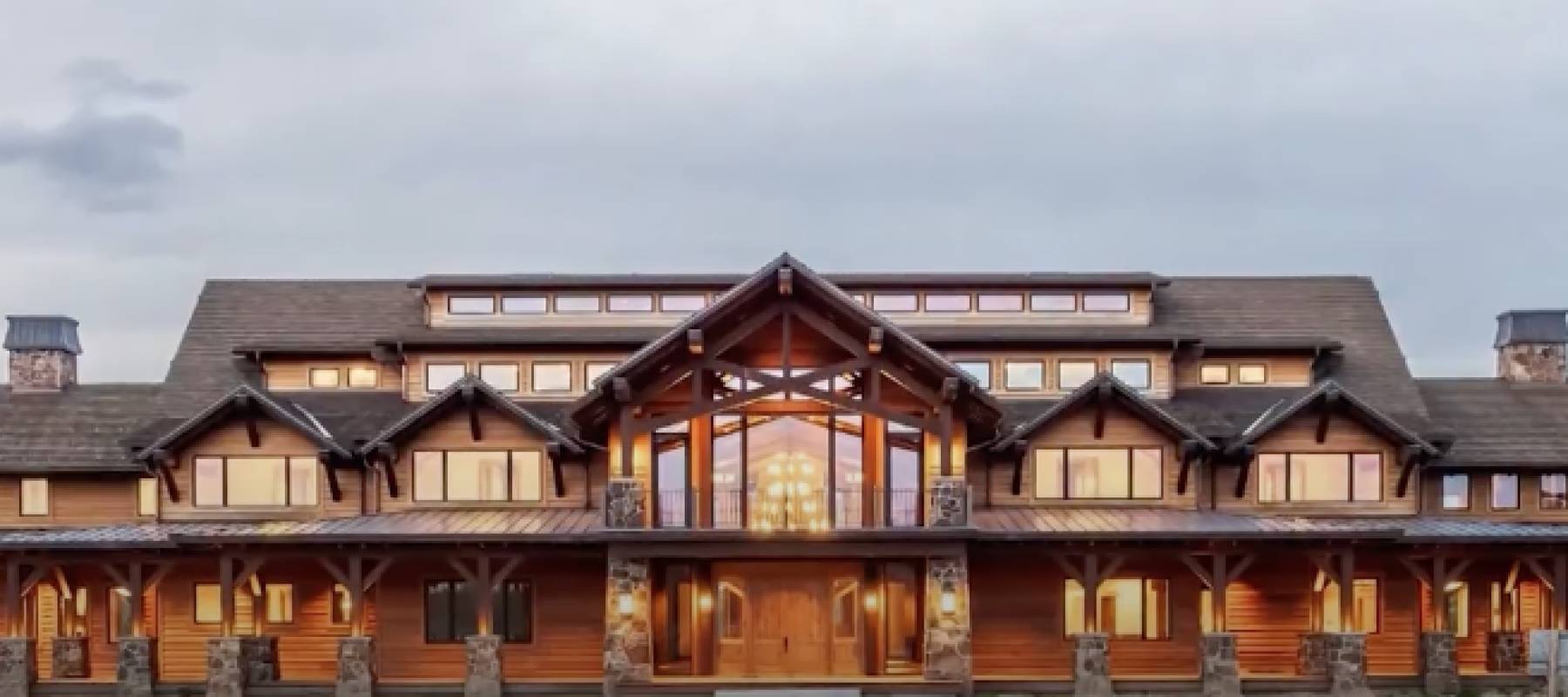 A big house pictured from the front.