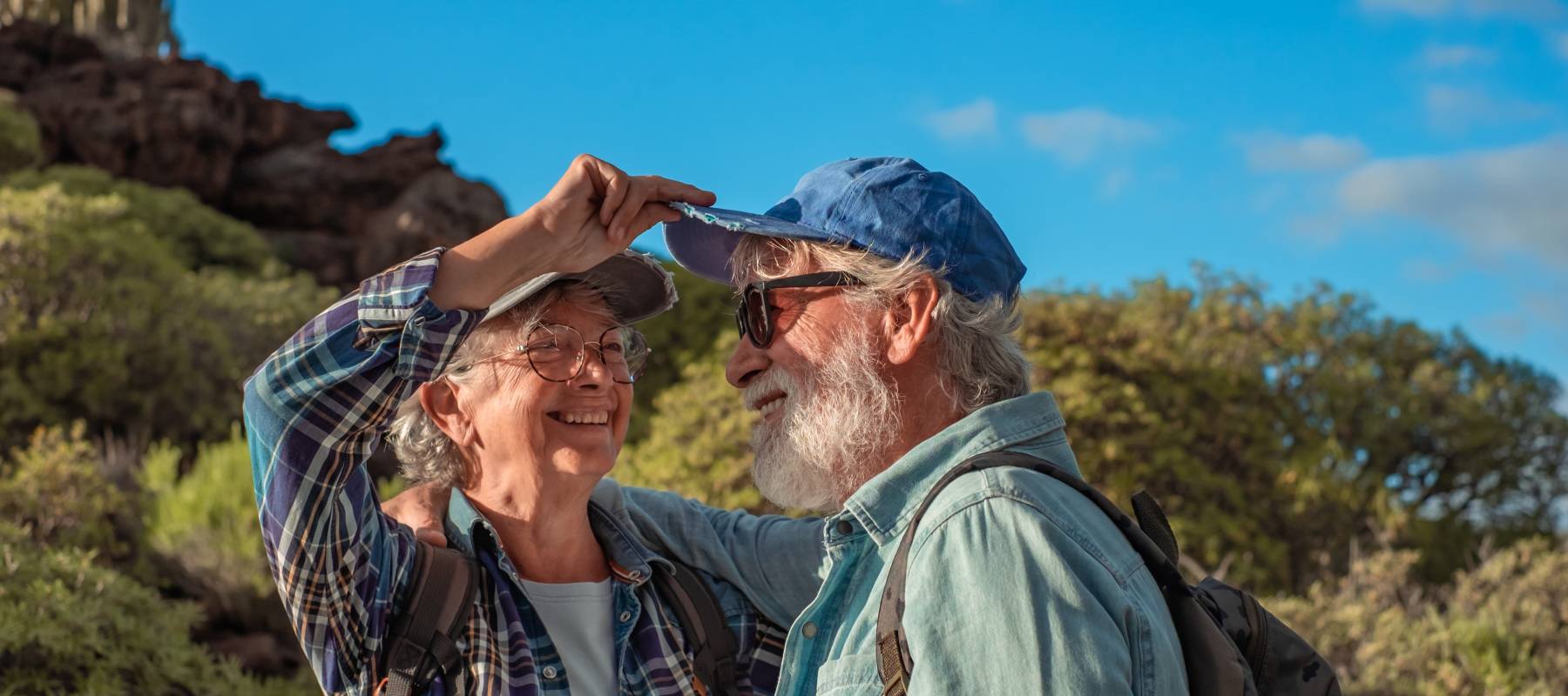 Older couple on a hike