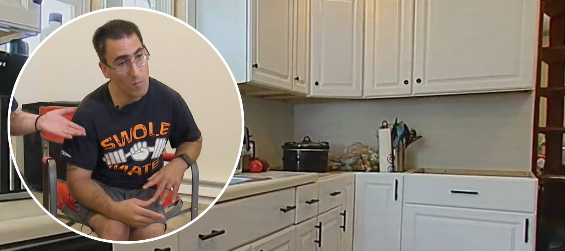 Dusty Costa sits in home amid failed renovations.