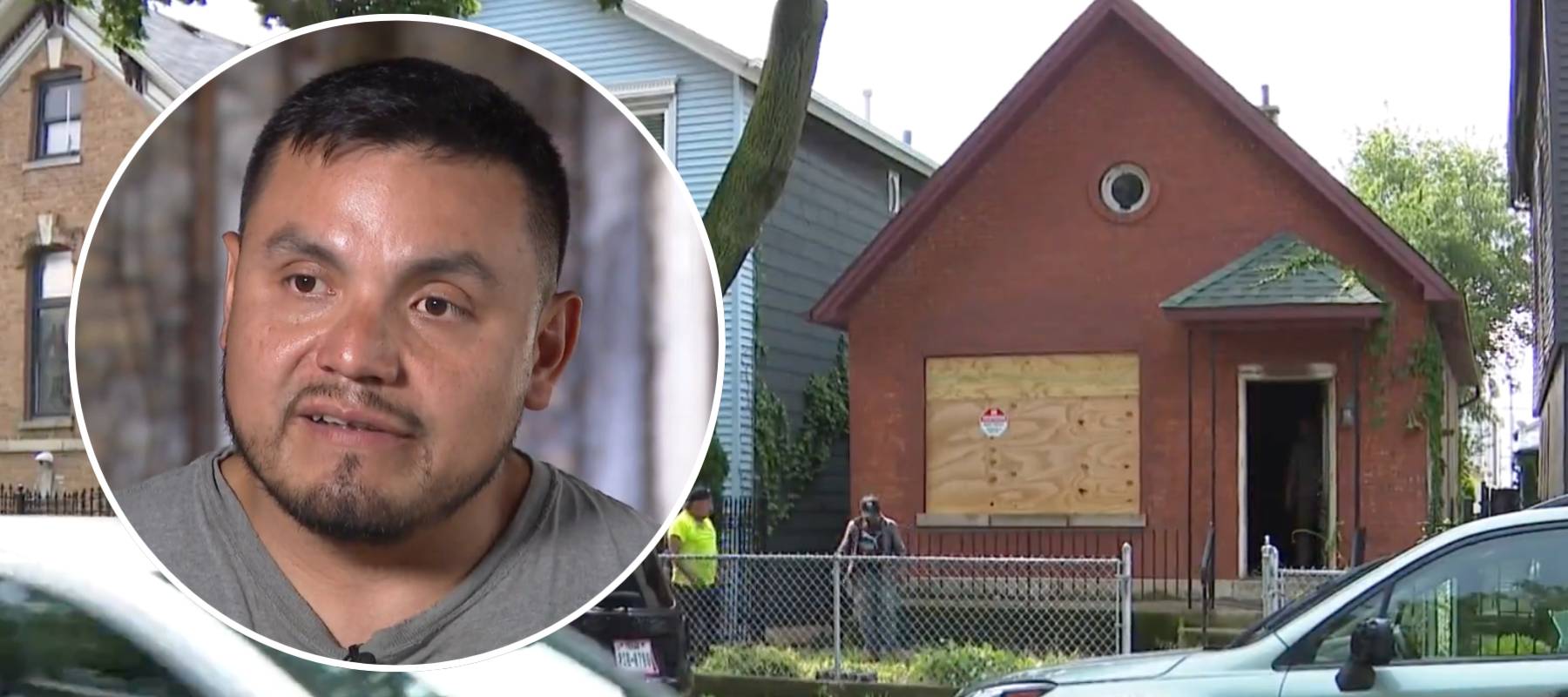 Frank Diaz shown alongside property that he owns that was listed for sale by someone he did not know.