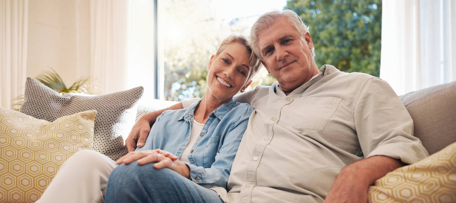Happy, relax and senior couple