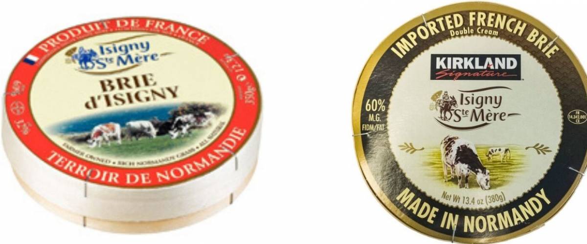 Isigny Ste Mere brie and Kirkland Signature Isigny Ste Mere brie