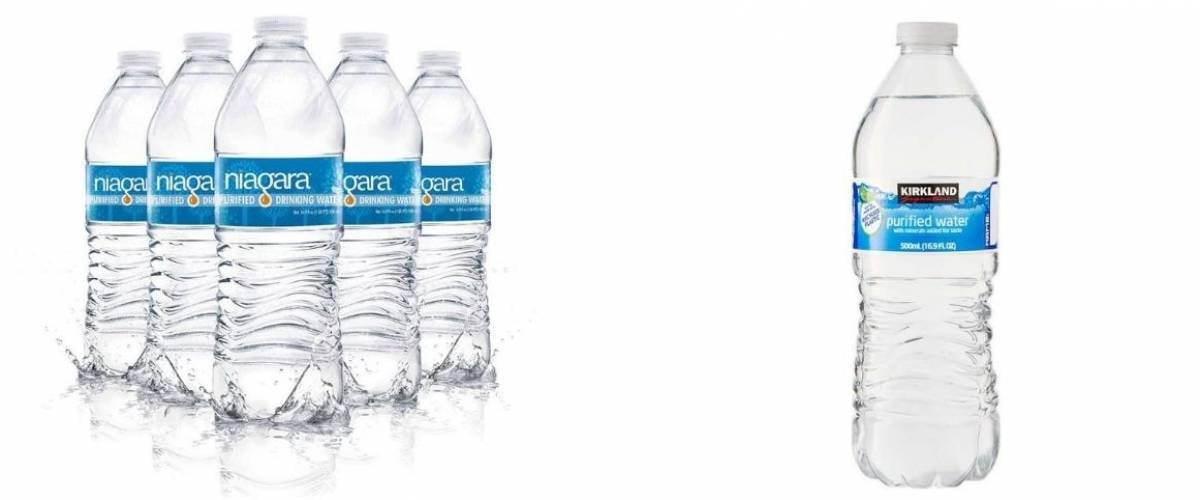Niagara bottled water and Costco bottled water