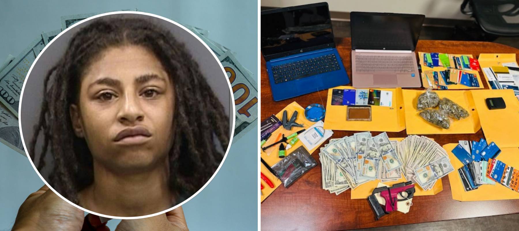 Janetcilize Martinez plus the items she was in possession of at the time of her arrest.