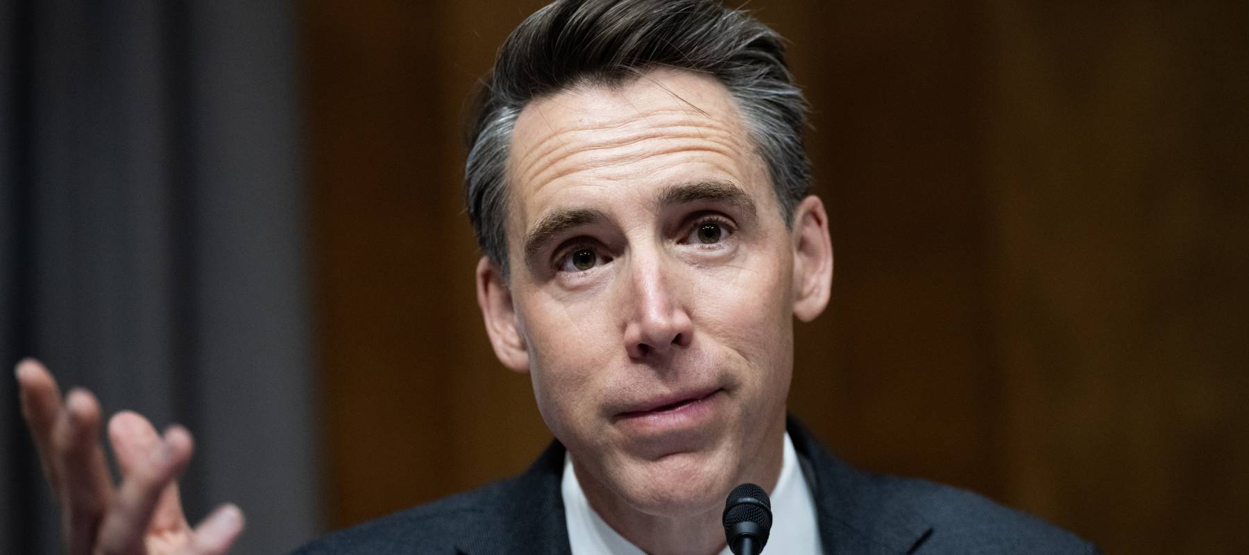 Sen. Josh Hawley, R-Mo., speaks during a Senate Homeland Security and Governmental Affairs Committee confirmation hearing in Dirksen building on Thursday, July 24, 2025.