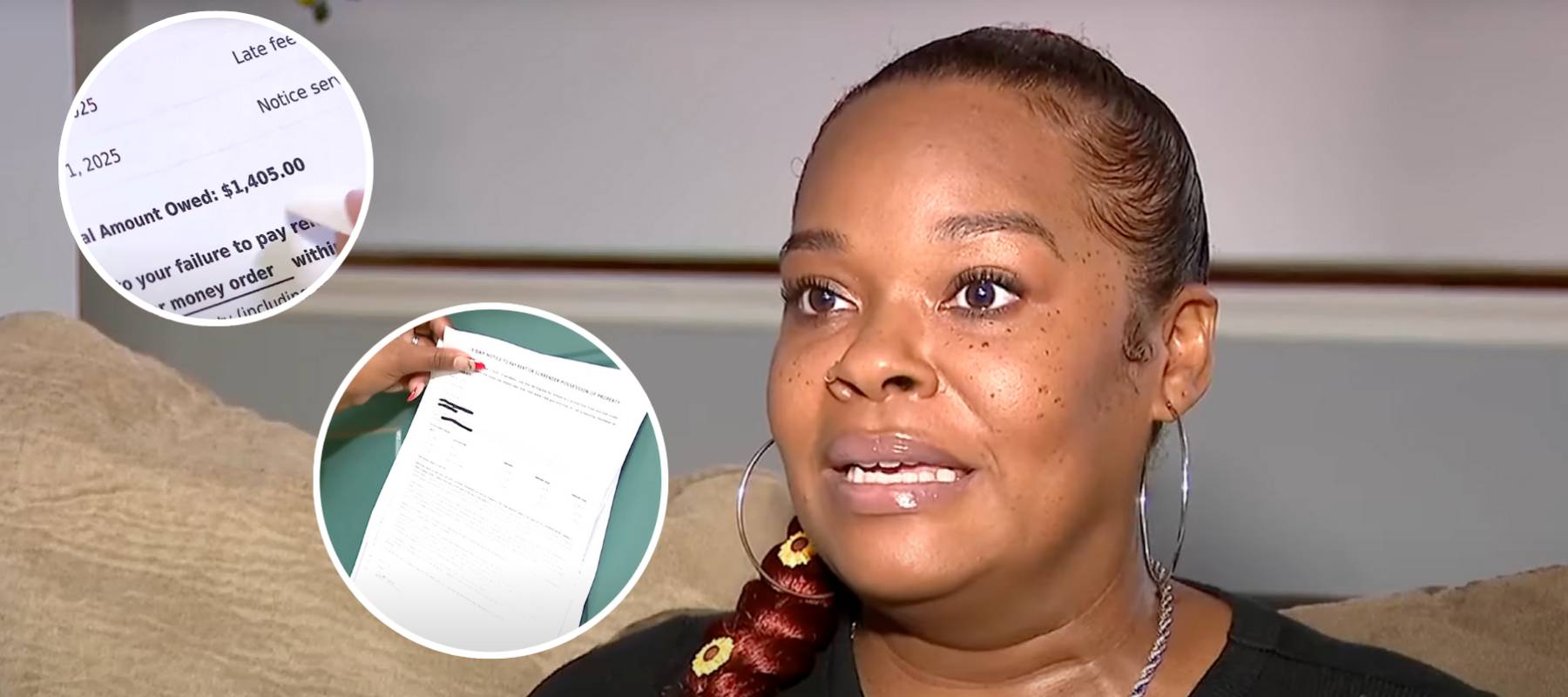 Acacia Morton-Mack has received multiple eviction notices for non-payment of $1,405.00 — except it wasn't even her fault.