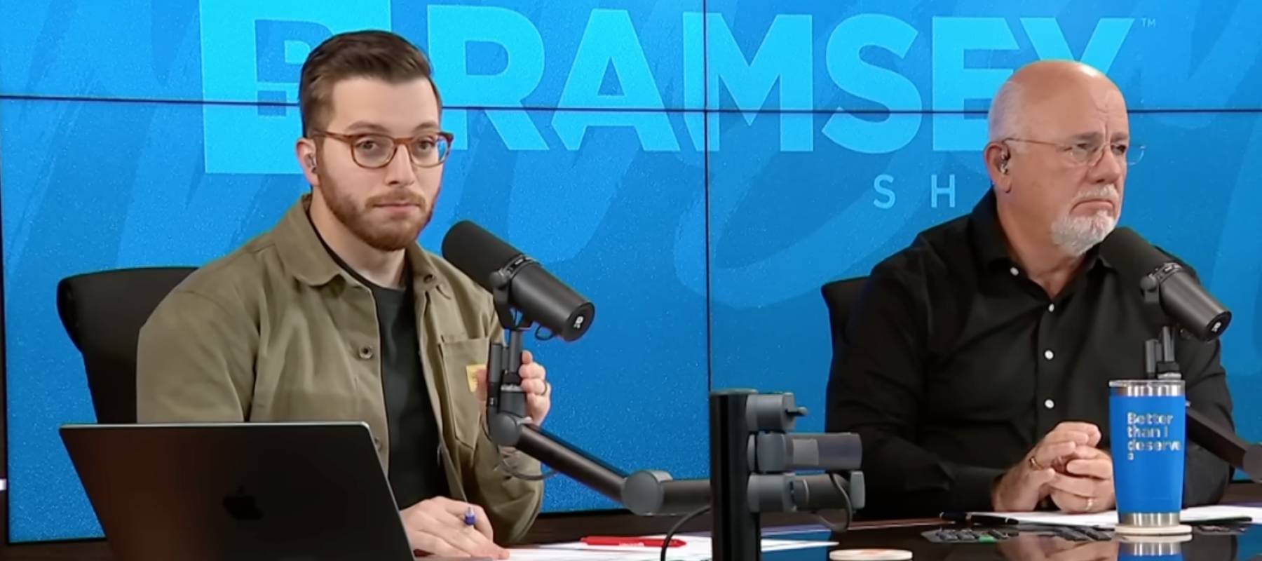 Hosts of The Ramsey Show react to caller.