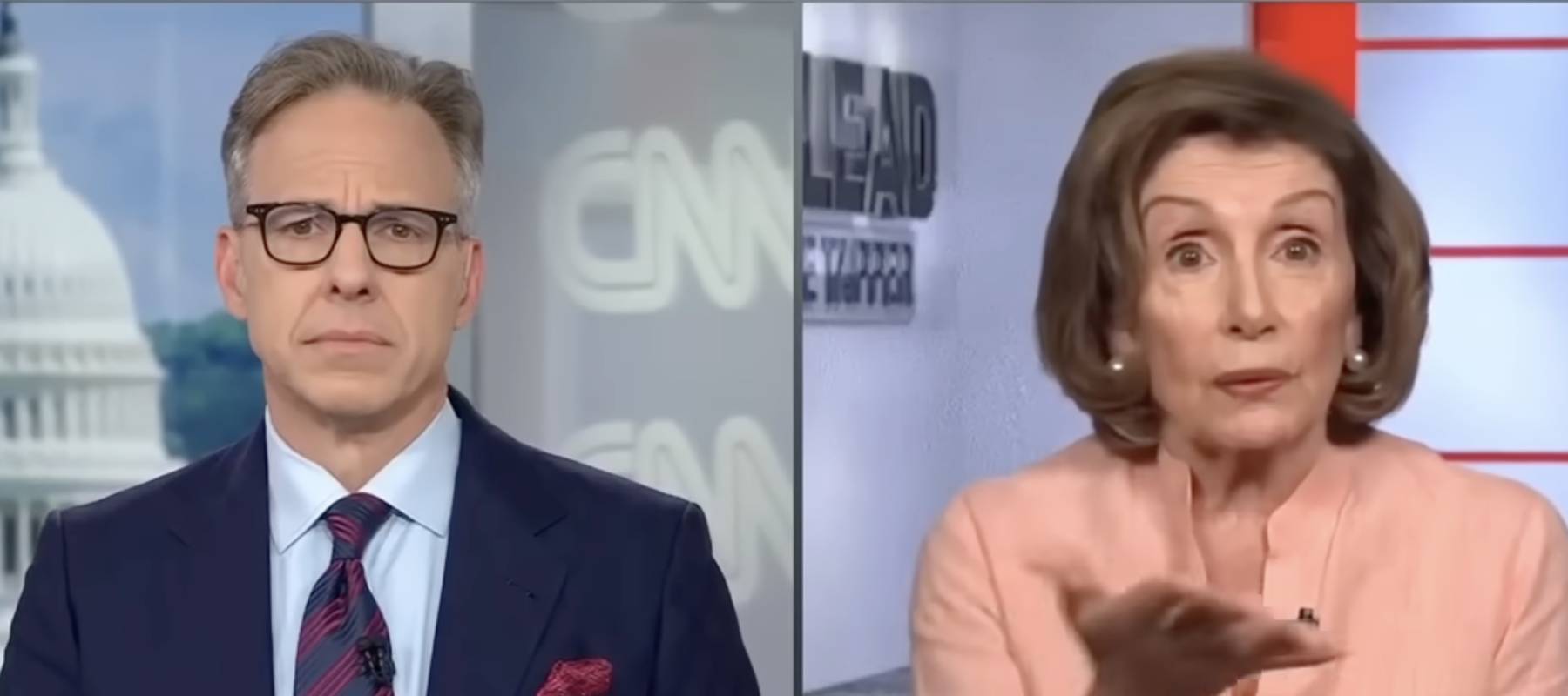 Nancy Pelosi speaking on “The Lead with Jake Tapper."
