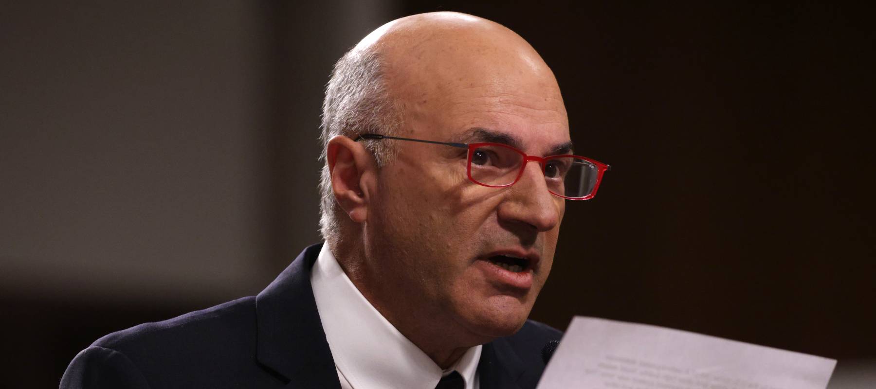Investor and television personality Kevin O’Leary testifies during a hearing before Senate Banking, Housing, and Urban Affairs Committee.