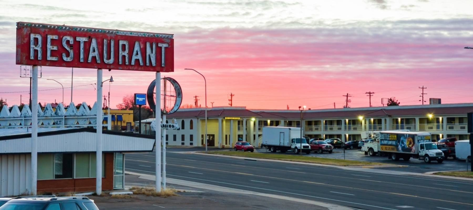 Sunset cityscape of Santa Rosa