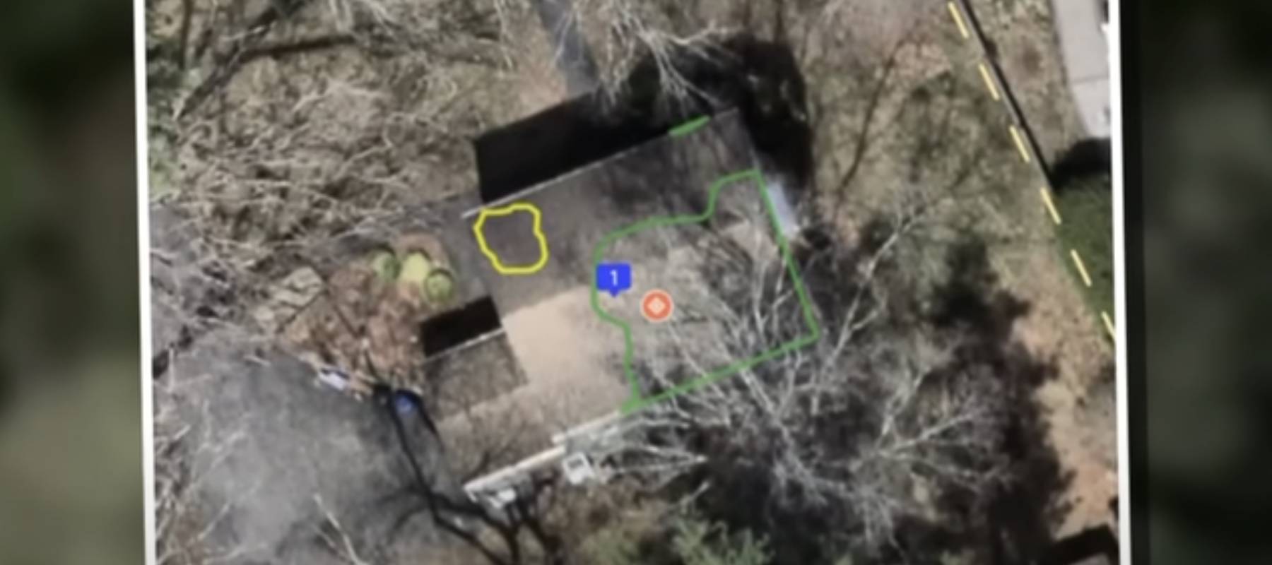 Drone footage of a home.