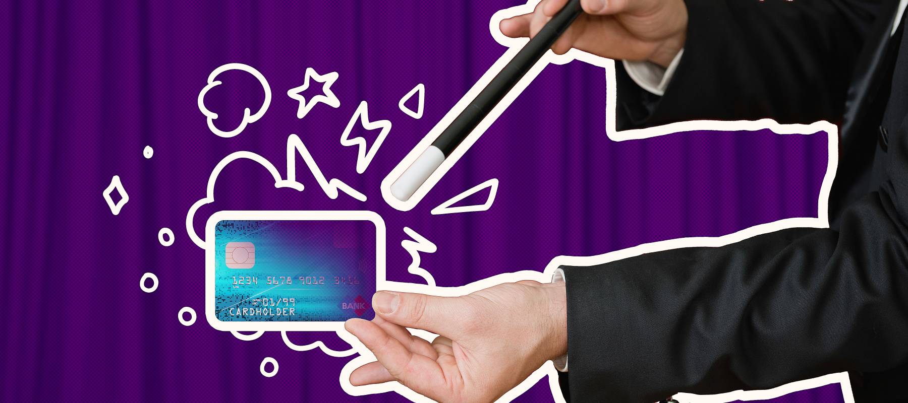 Magician makes credit card disappear