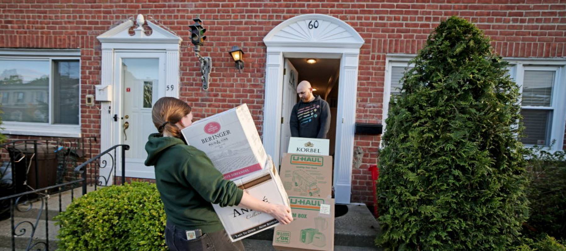 Couple moving into home.