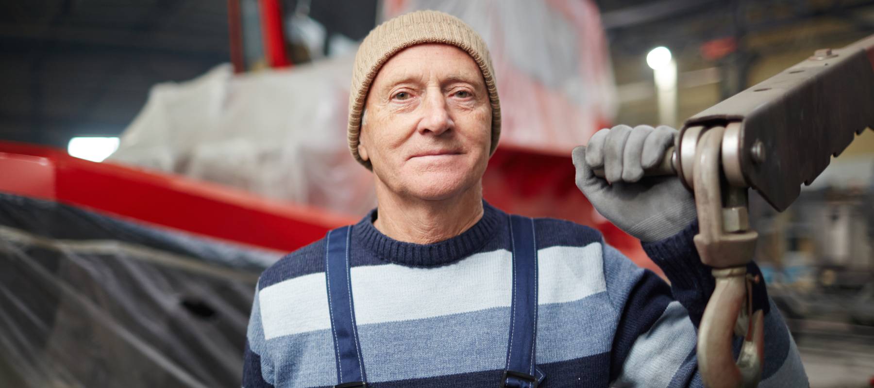 Shipyard engineer at work.