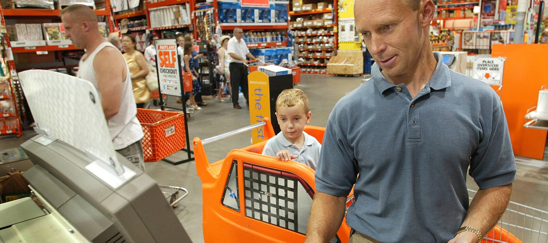 Self-checkout at Home Depot