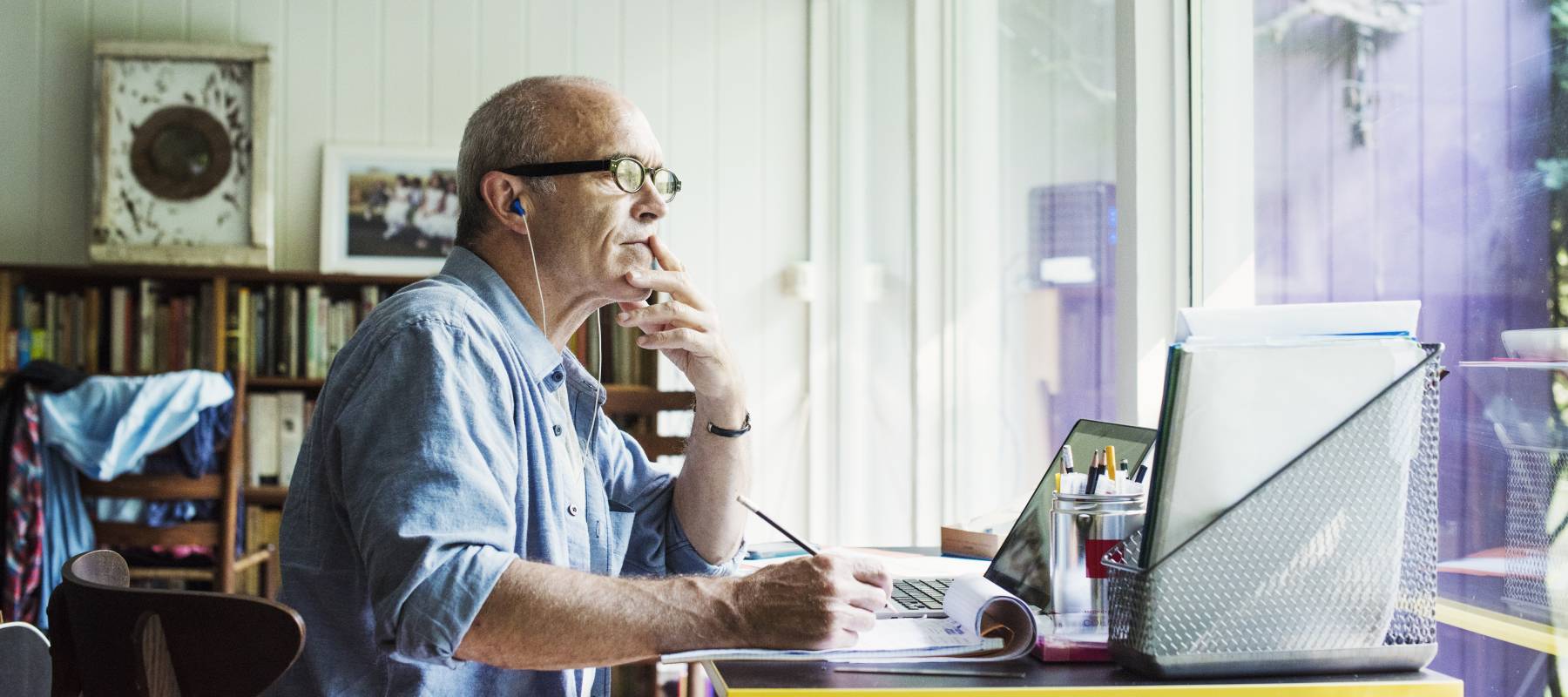 Man working from home.