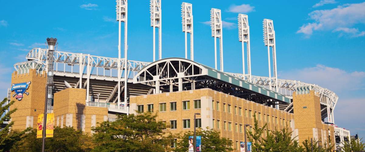 CLEVELAND - AUGUST 21: Progressive Field in the center of Cleveland, Ohio, USA.