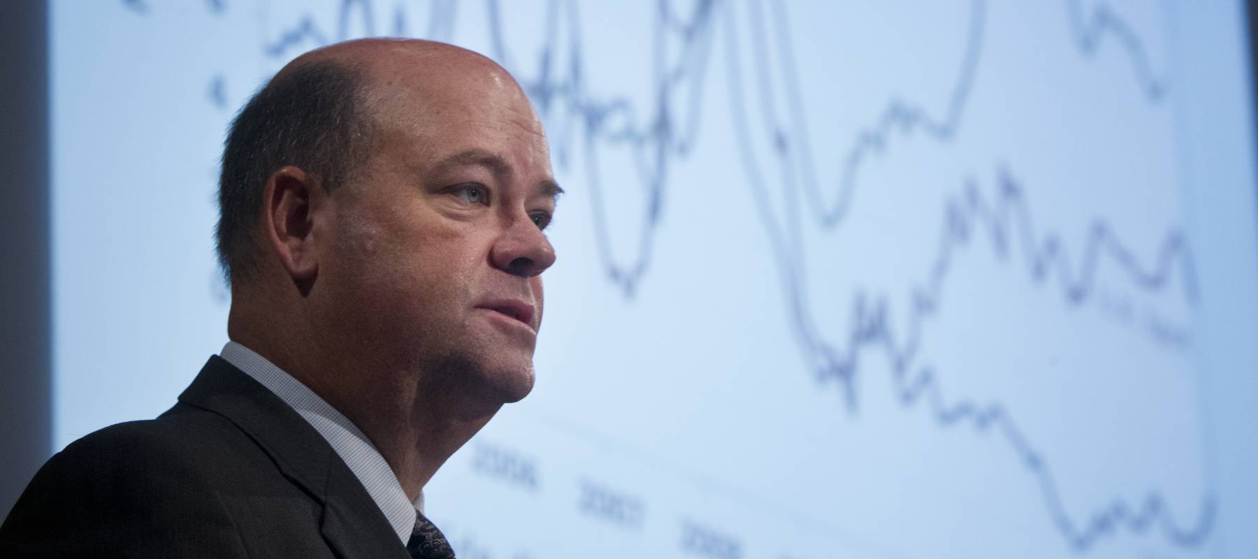Ryan Lance, chairman and CEO of ConocoPhillips, addresses the audience during the Geopolitics of Natural Gas at Rice University.