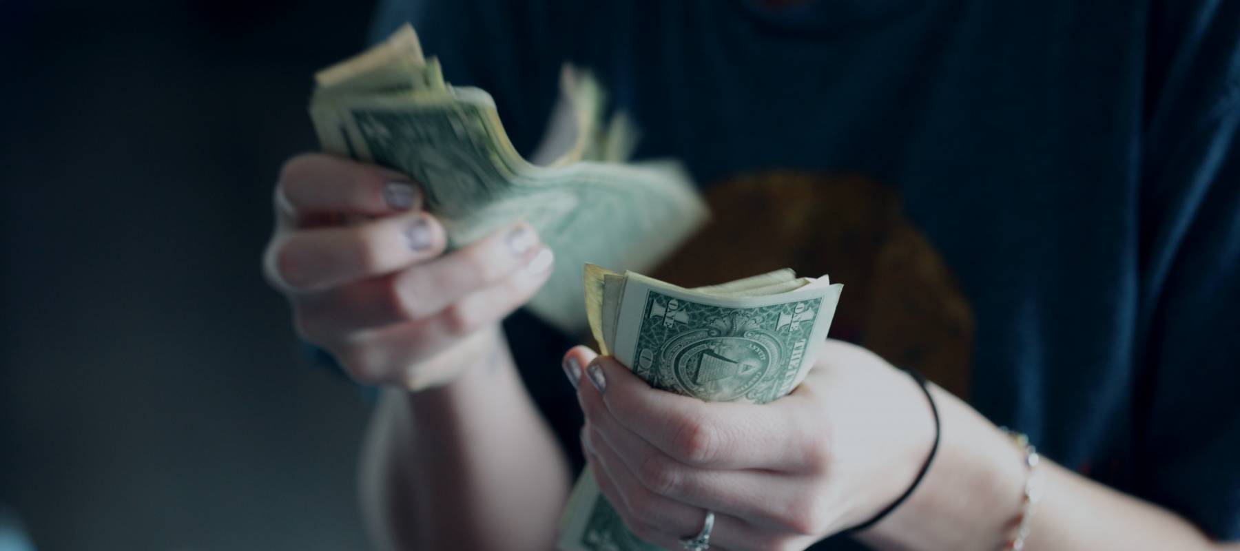 full of money wooden chest