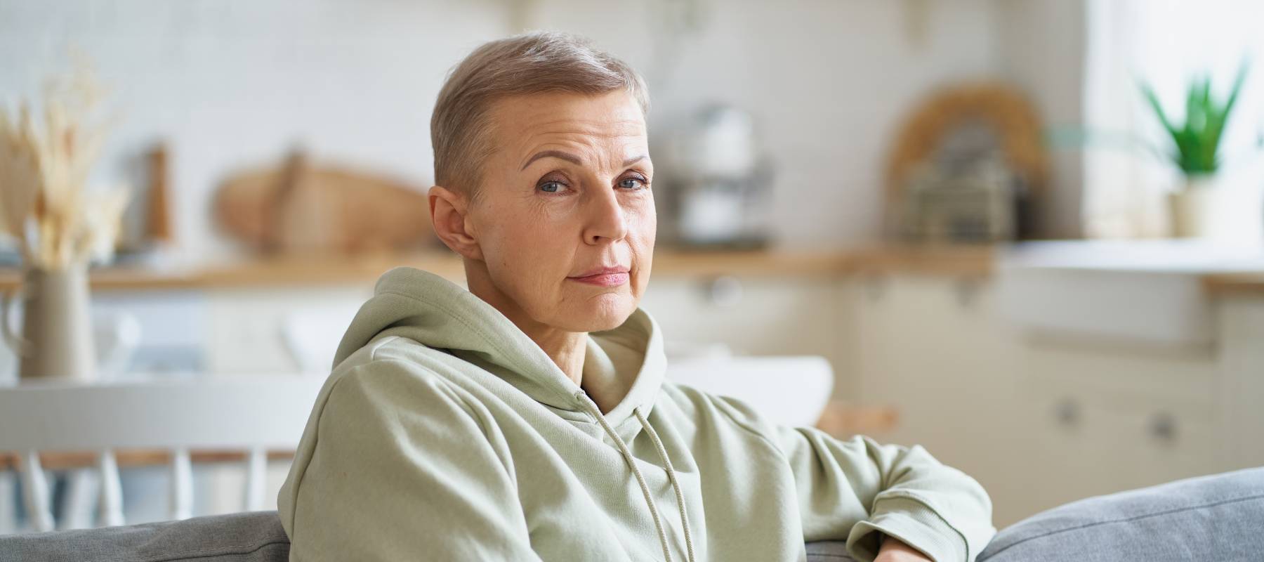 beautiful middle aged Caucasian woman in casual clothes