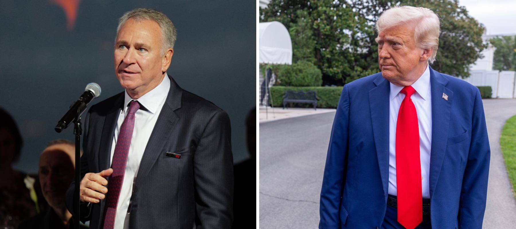 A composite shot of Ken Griffin and U.S. President Donald Trump.