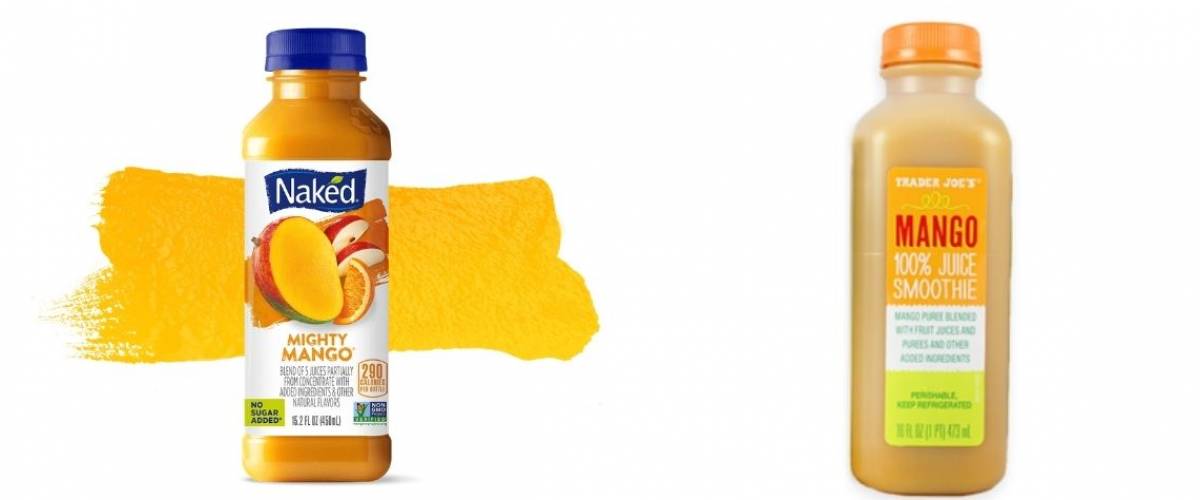 Naked mighty mango smoothie vs Trader Joe's mango smoothie