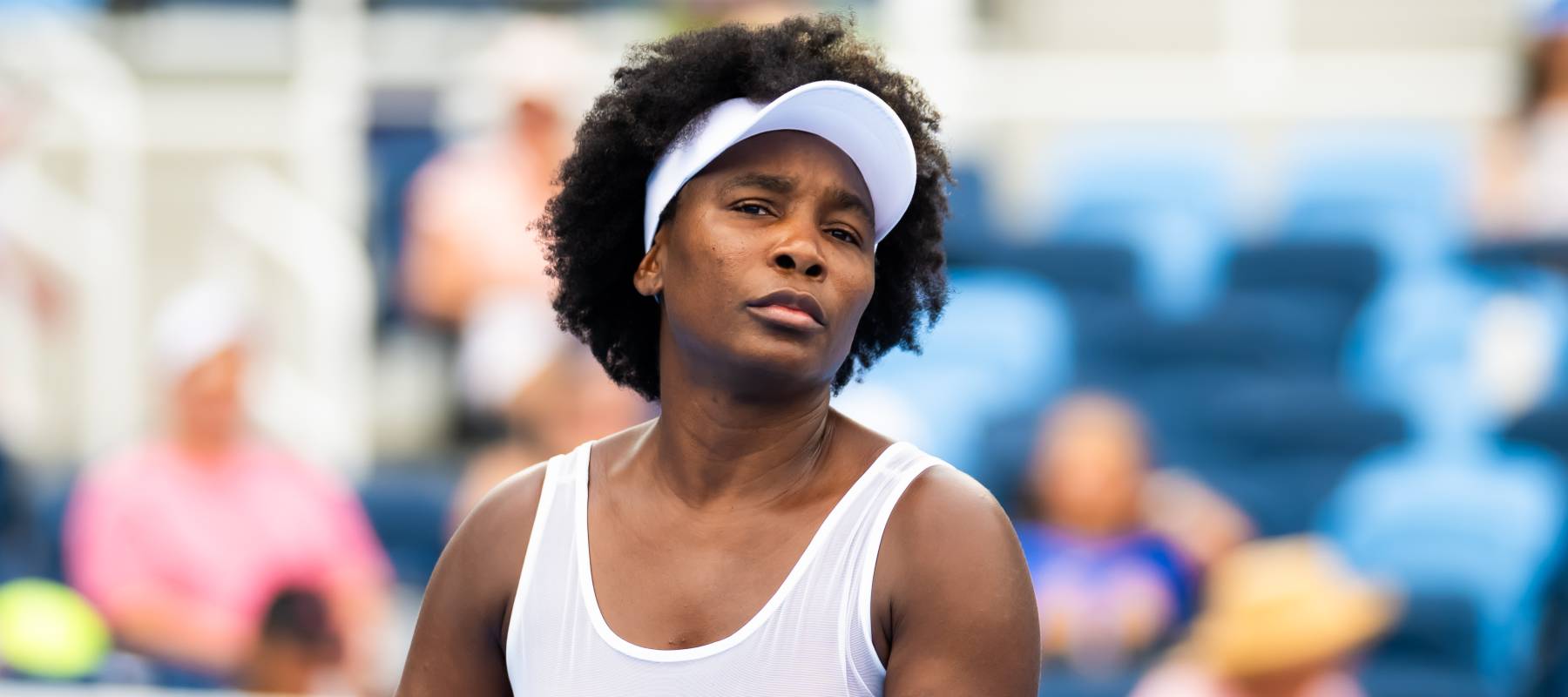 Venus Williams on the first round on Day 1 of the Cincinnati Open at Lindner Family Tennis Center.