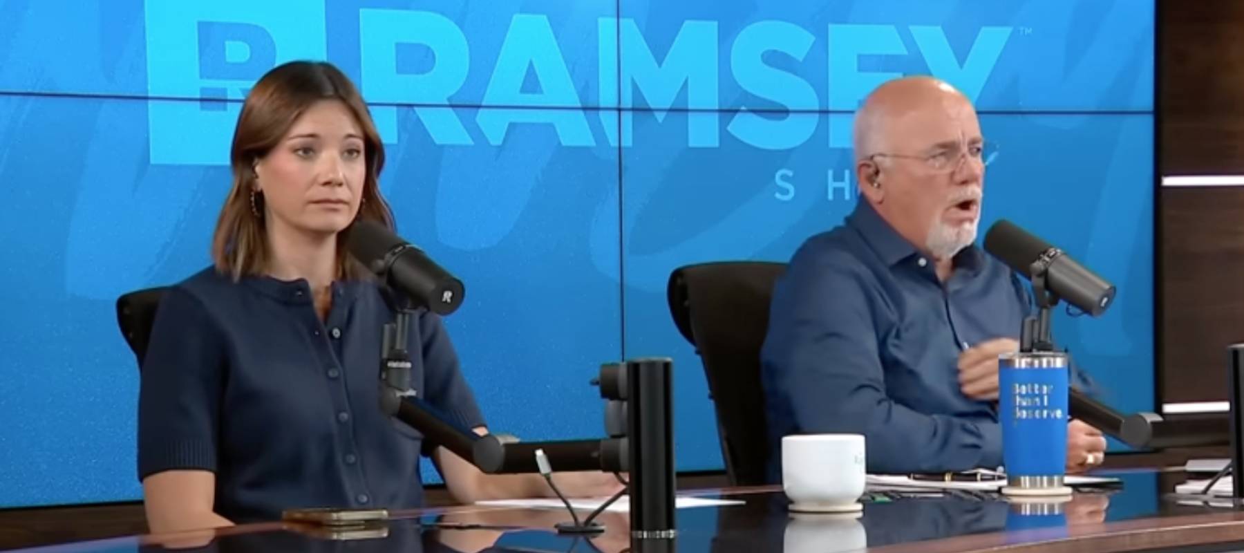 Dave Ramsey reacts with shock to hear of a caller who lives next to a house where a murder took place.