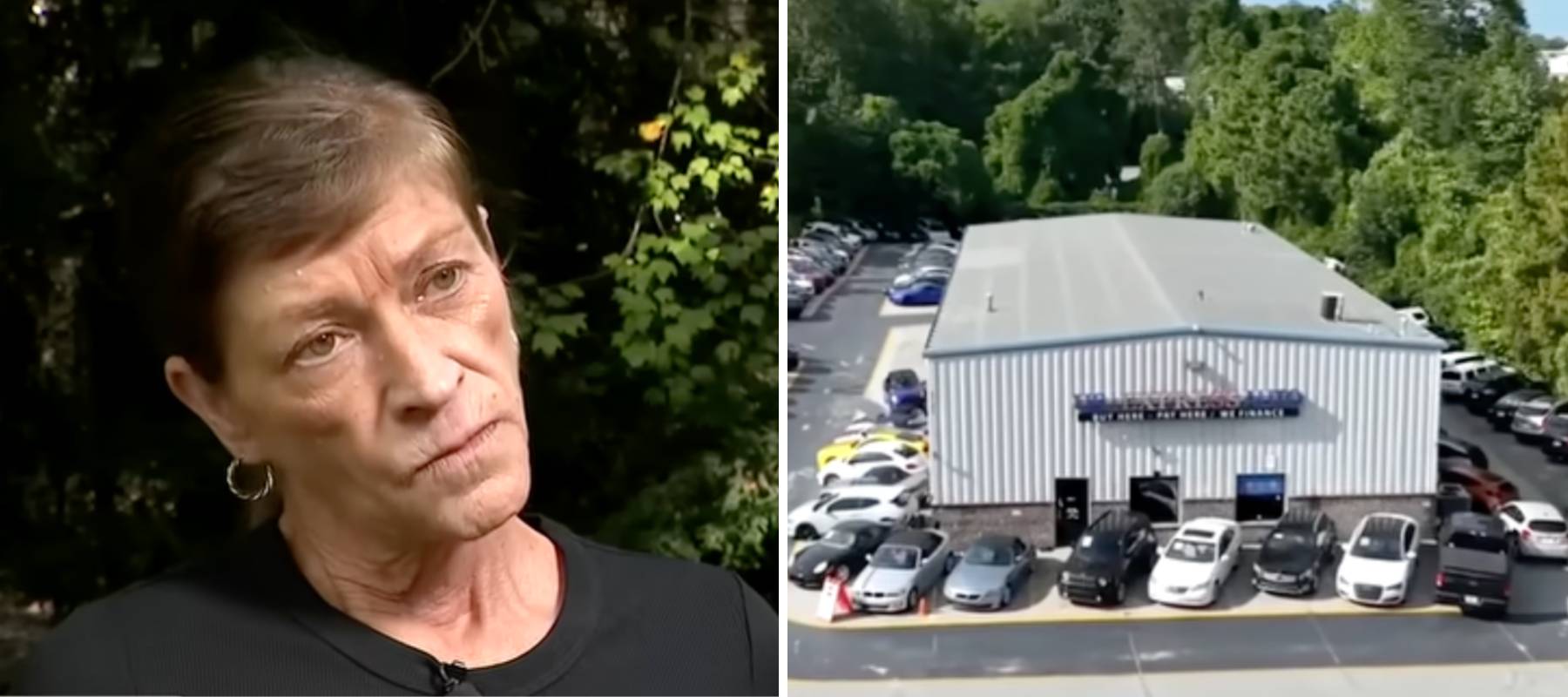 Side by side image of the mother of Georgia man who claims his car was illegally repossessed.