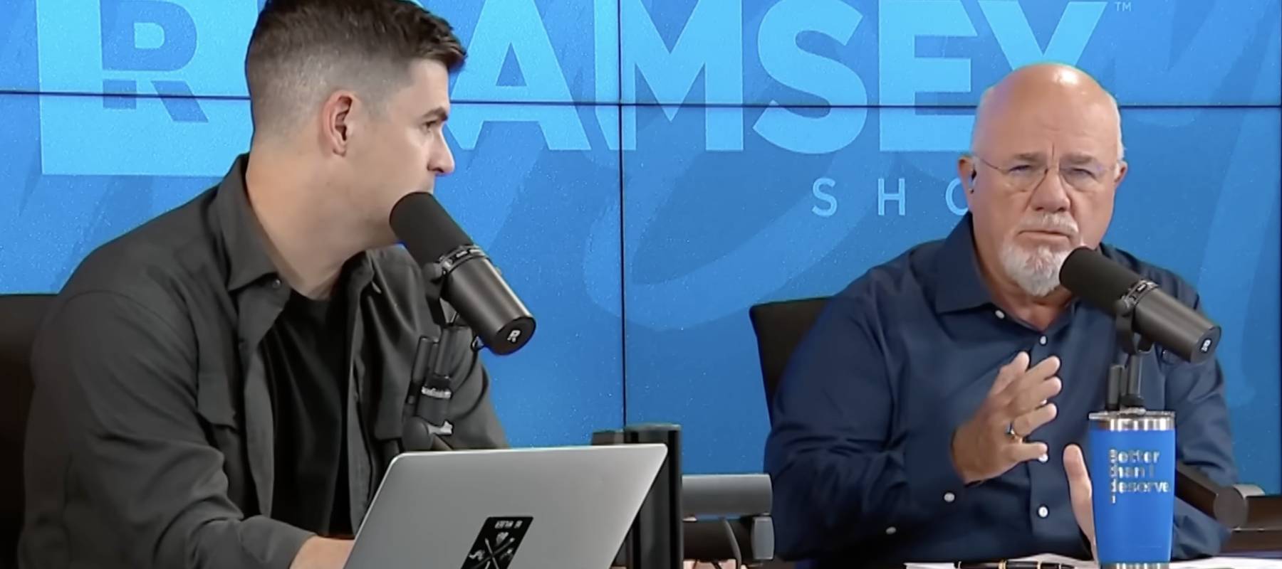 John Delony and Dave Ramsey laughing.