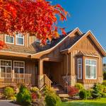 Great neighborhood. Homes in a suburb at Fall in the north America
