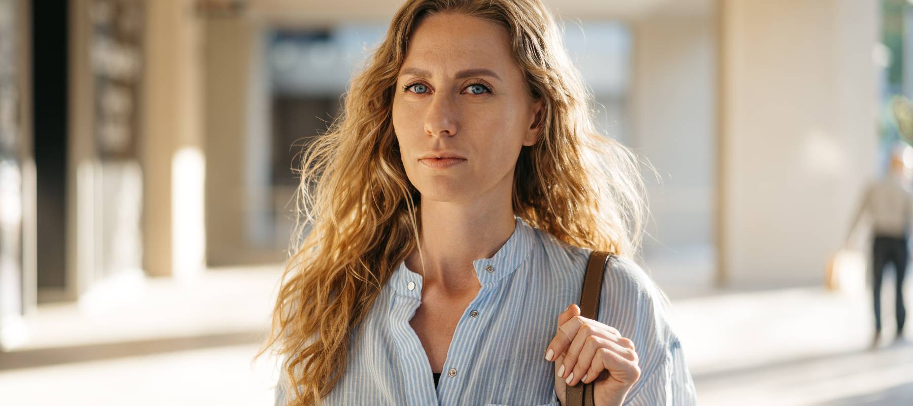 Woman looking at camera.