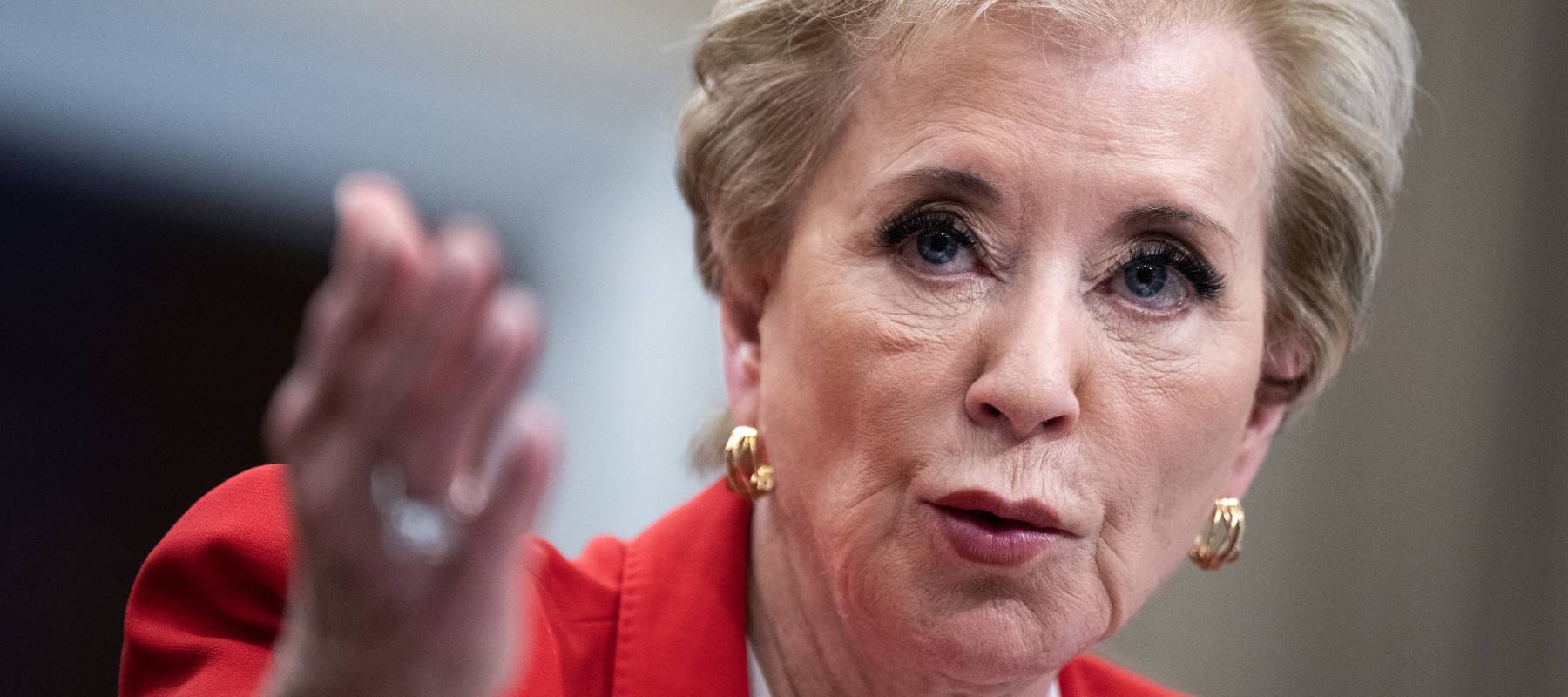Education Secretary Linda McMahon speaks during a hearing in Washington, D.C., May 21, 2025.